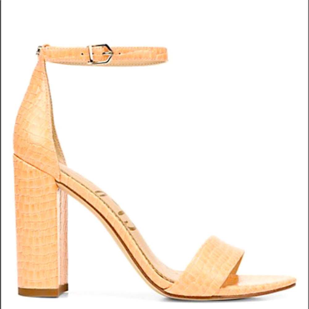 NIB Sam Edelman peach croc Yaro heel